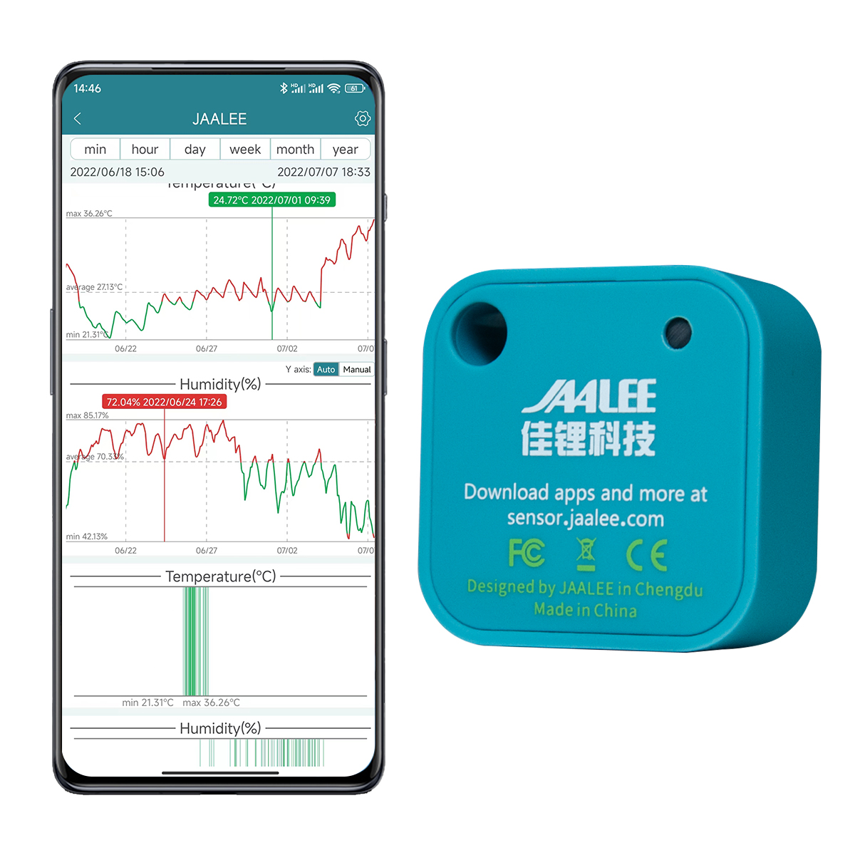 Digital Hygrometer Probe - Jaalee JHT temperatura/wilgotność/Dewpoint/VPD czujnik termometr/rejestrator higrometr